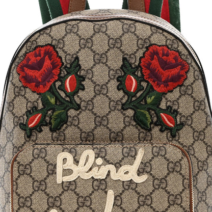 Gucci GG Supreme Monogram Web Blind For Love Embroidered Small Day Backpack 9 of 17