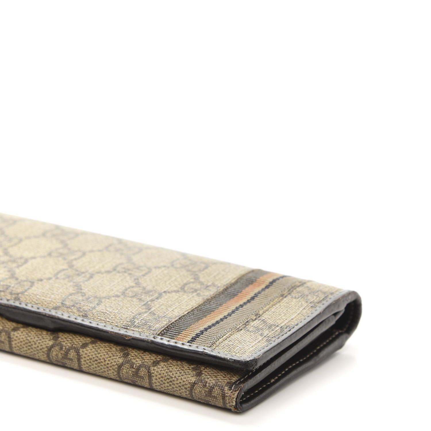 Gucci GG Supreme Monogram Web Long Continental Wallet Dark Brown 7 of 10