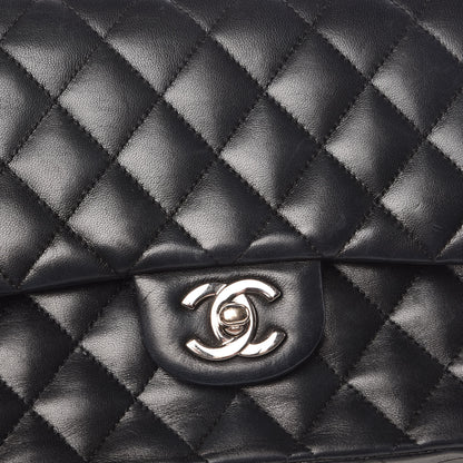 Chanel Lambskin Quilted Medium Double Flap Black 18 of 19