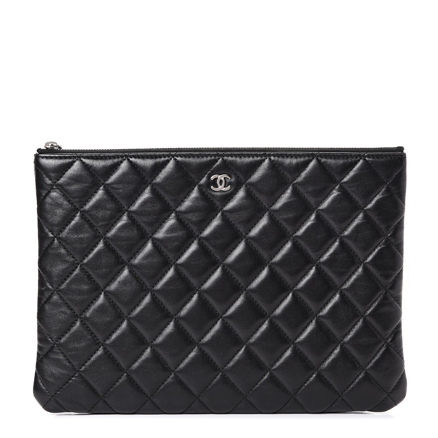 Chanel Lambskin Quilted Medium Cosmetic Case Black 1 of 9