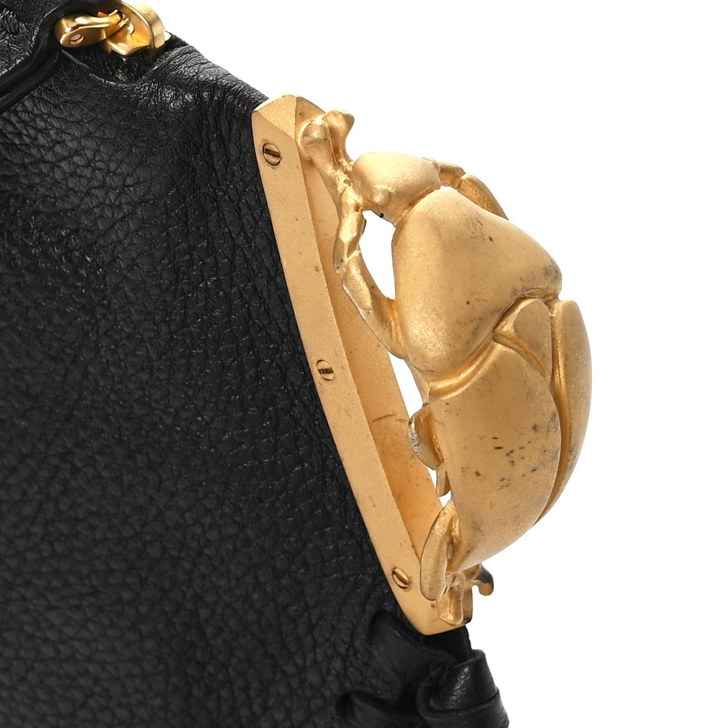 Calfskin C-Rockee Sagittarius Fringe Clutch Black