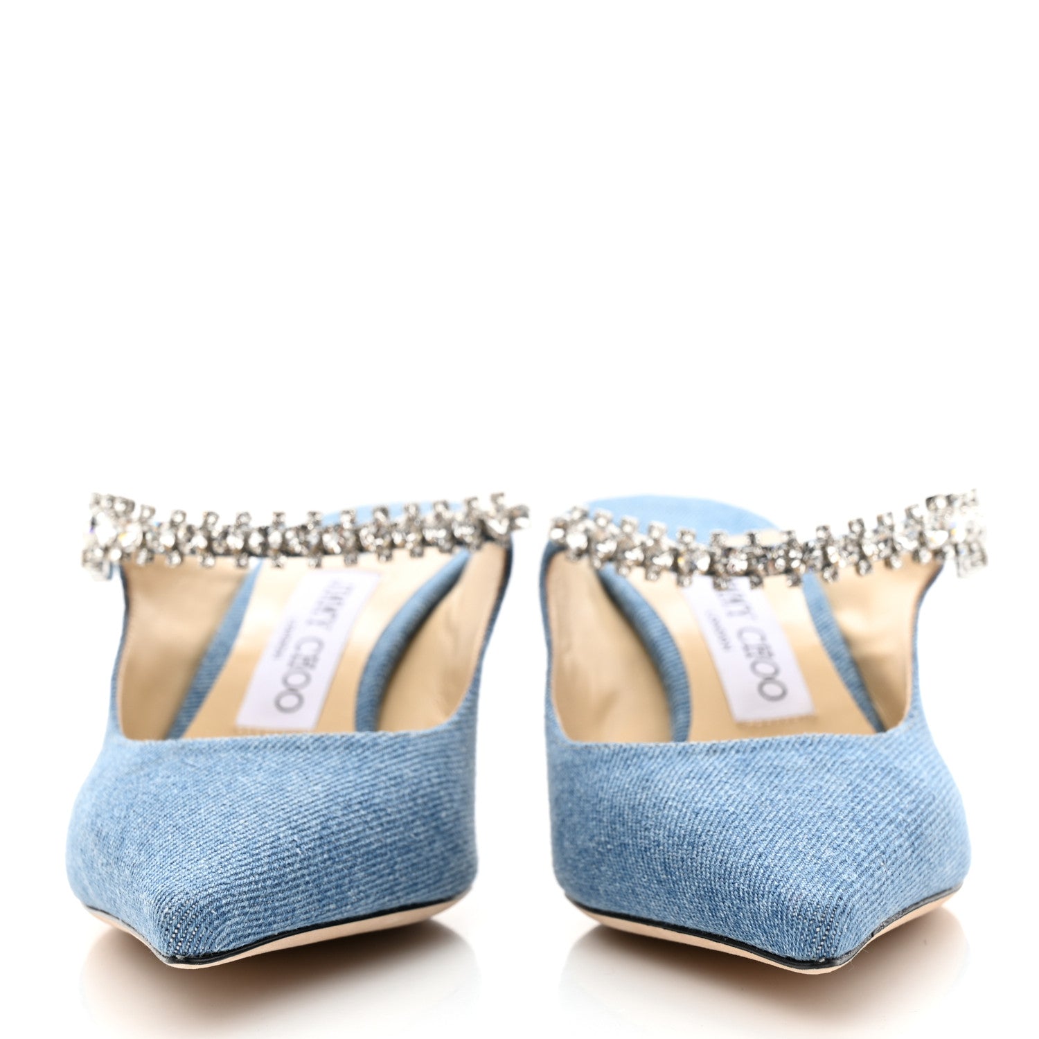 Jimmy Choo Denim Crystal Bing 65 Pumps 37.5 Blue 2 of 7