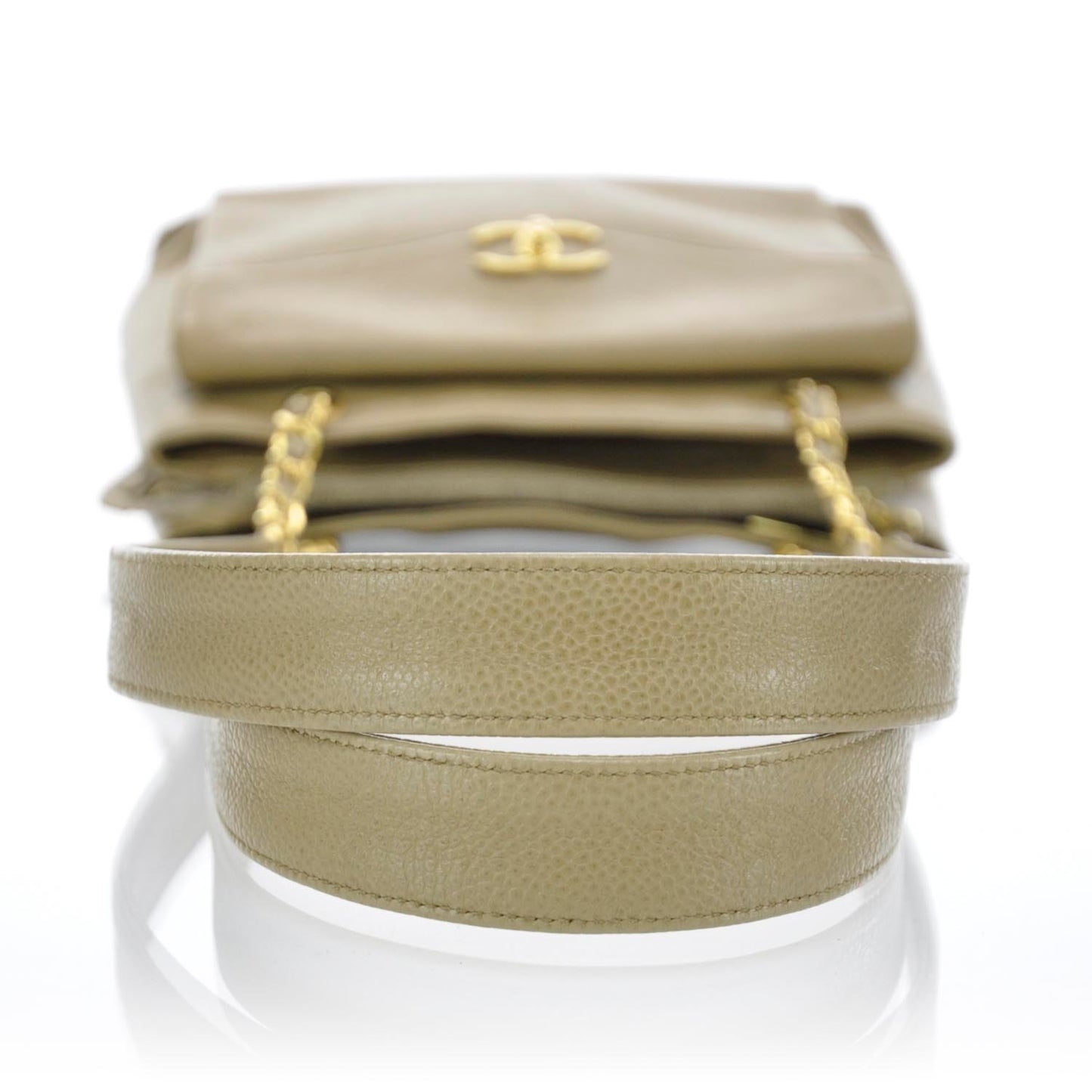 Caviar Shoulder Bag Beige GHW