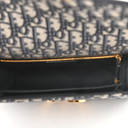 Christian Dior Oblique 30 Montaigne Chain Flap Bag Blue 4 of 9