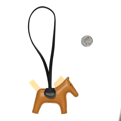 Hermes Milo Lambskin Horse Hair Grigri Rodeo Bag Charm PM Sesame Craie Black 2 of 4
