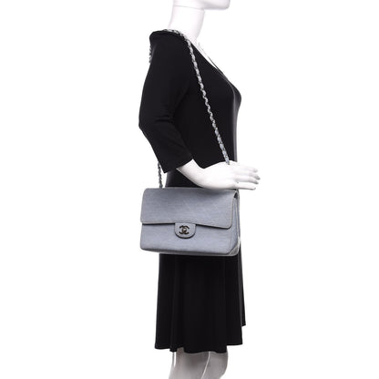Chanel Jersey Quilted Medium Single Flap Blue 2 of 12