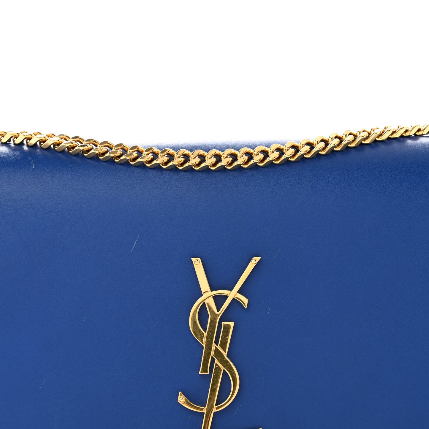 Smooth Calfskin Medium Classic Monogram Kate Tassel Satchel Royal Blue