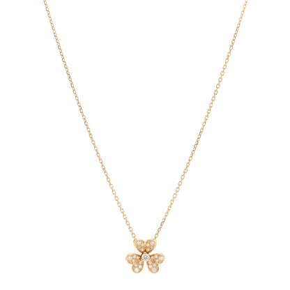 Van Cleef & Arpels 18K Yellow Gold Diamond Mini Frivole Pendant Pave Necklace 1 of 5