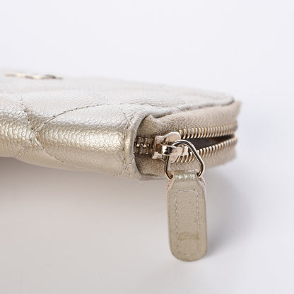 Chanel Metallic Caviar Quilted Key Holder Case Light Gold 9 of 12