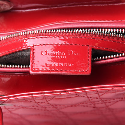 Christian Dior Patent Cannage Large Lady Dior Red 6 of 12