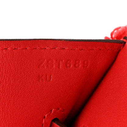 Hermes Swift Twill H Fray Fray Birkin 35 Rouge de Coeur Ecru 7 of 11