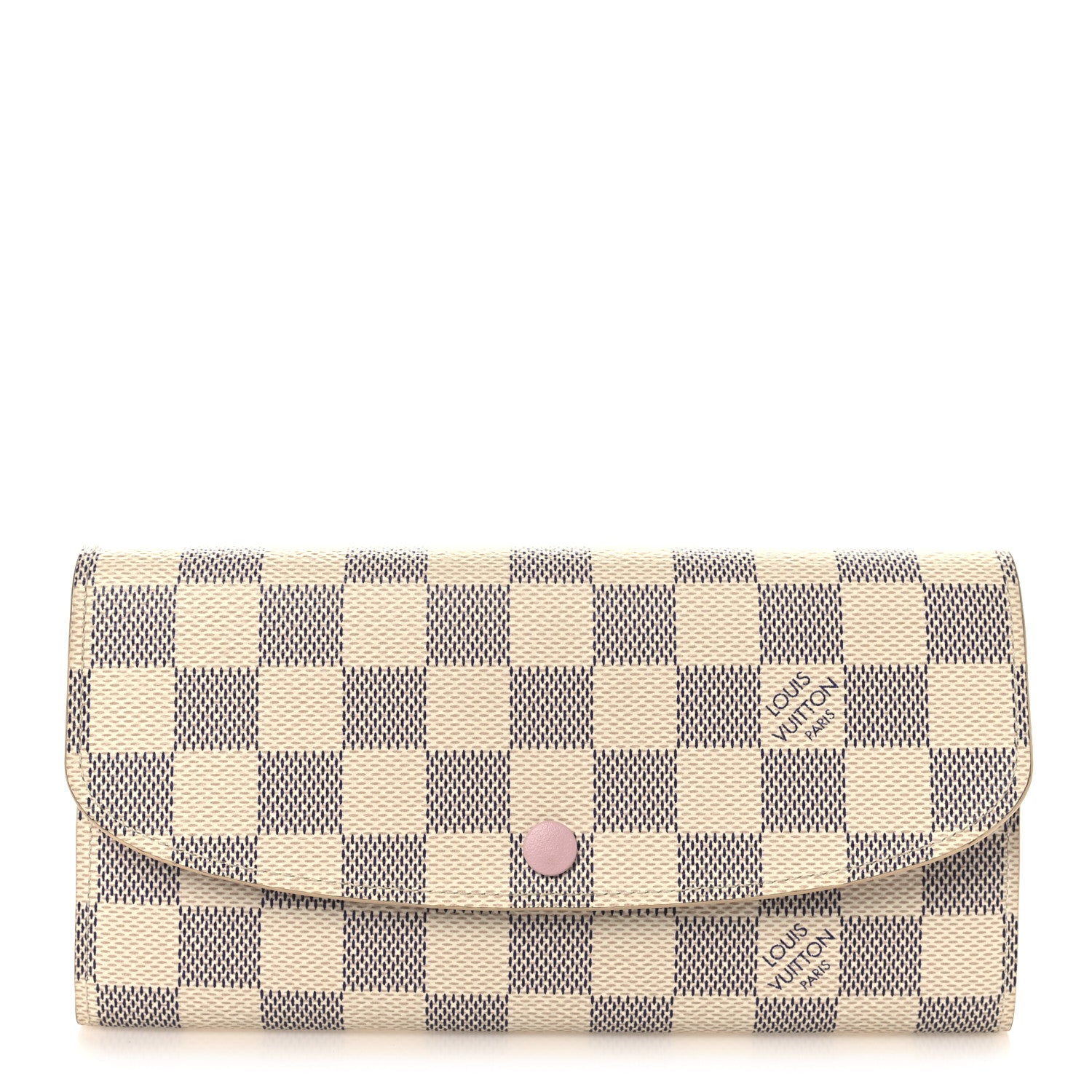 Louis Vuitton Damier Azur Emilie Wallet Rose Ballerine 1 of 7