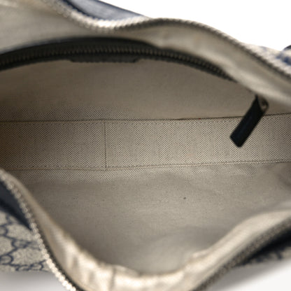 Gucci GG Supreme Monogram Textured Calfskin Web Large Attache Shoulder Bag Beige Blue 5 of 10