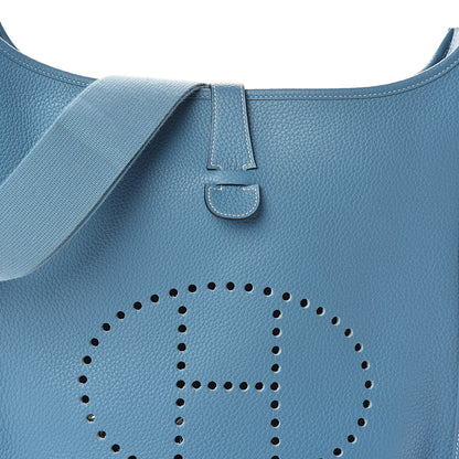 Hermes Taurillon Clemence Evelyne III GM Blue Jean 8 of 10