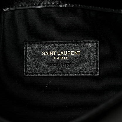 Saint Laurent Smooth Shiny Calfskin Monogram Uptown Pouch Black 6 of 7