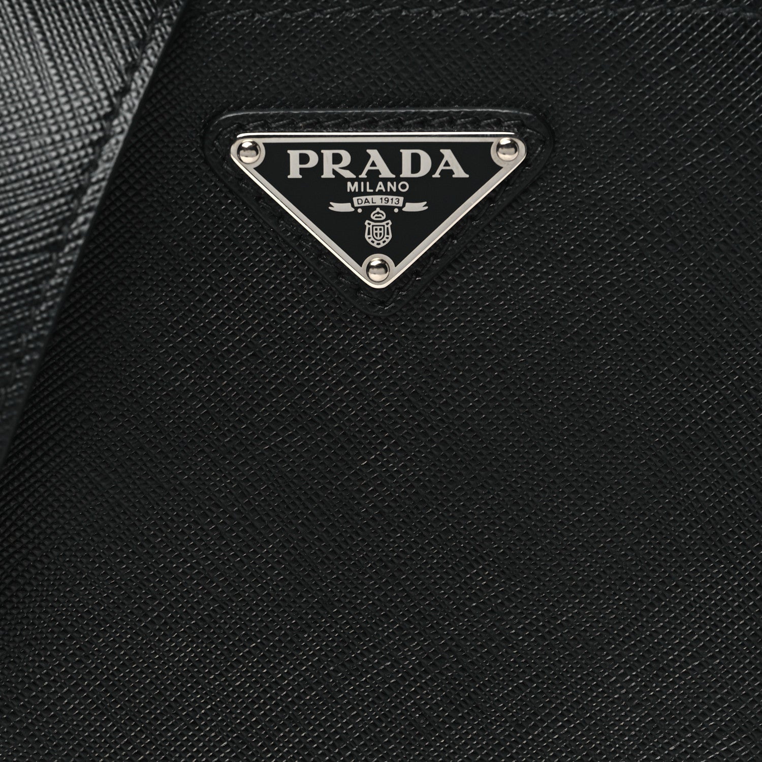 Prada Saffiano Travel Brique Crossbody Messenger Bag Black 8 of 10