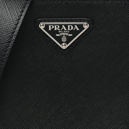 Prada Saffiano Travel Brique Crossbody Messenger Bag Black 8 of 10