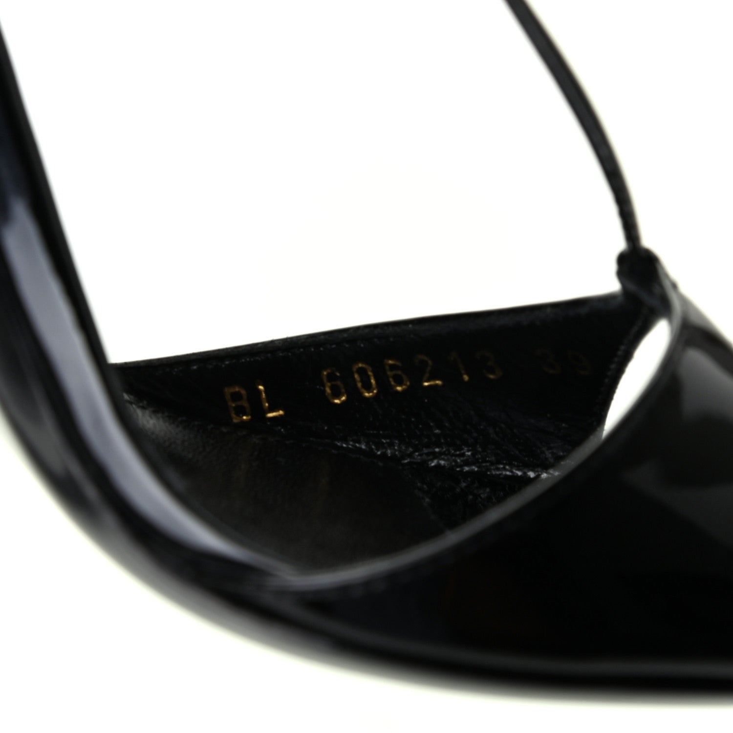 Saint Laurent Patent Calfskin Anouk 110 Sandals 39 Black 8 of 9