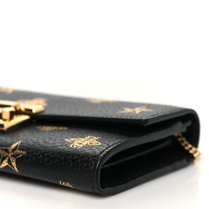 Gucci Grained Calfskin Bee Star Continental Chain Wallet Black 10 of 10