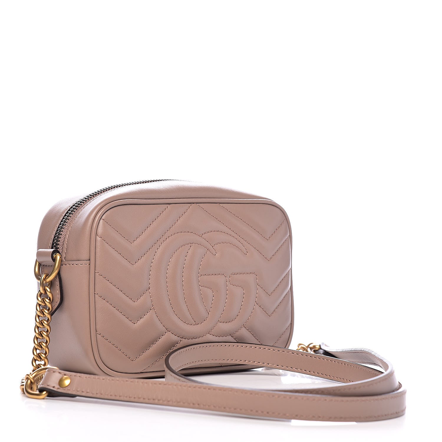 Gucci Calfskin Matelasse Mini GG Marmont Chain Shoulder Bag Porcelain Rose 3 of 10