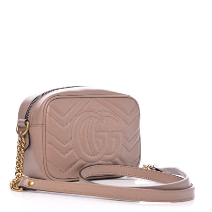 Gucci Calfskin Matelasse Mini GG Marmont Chain Shoulder Bag Porcelain Rose 3 of 10