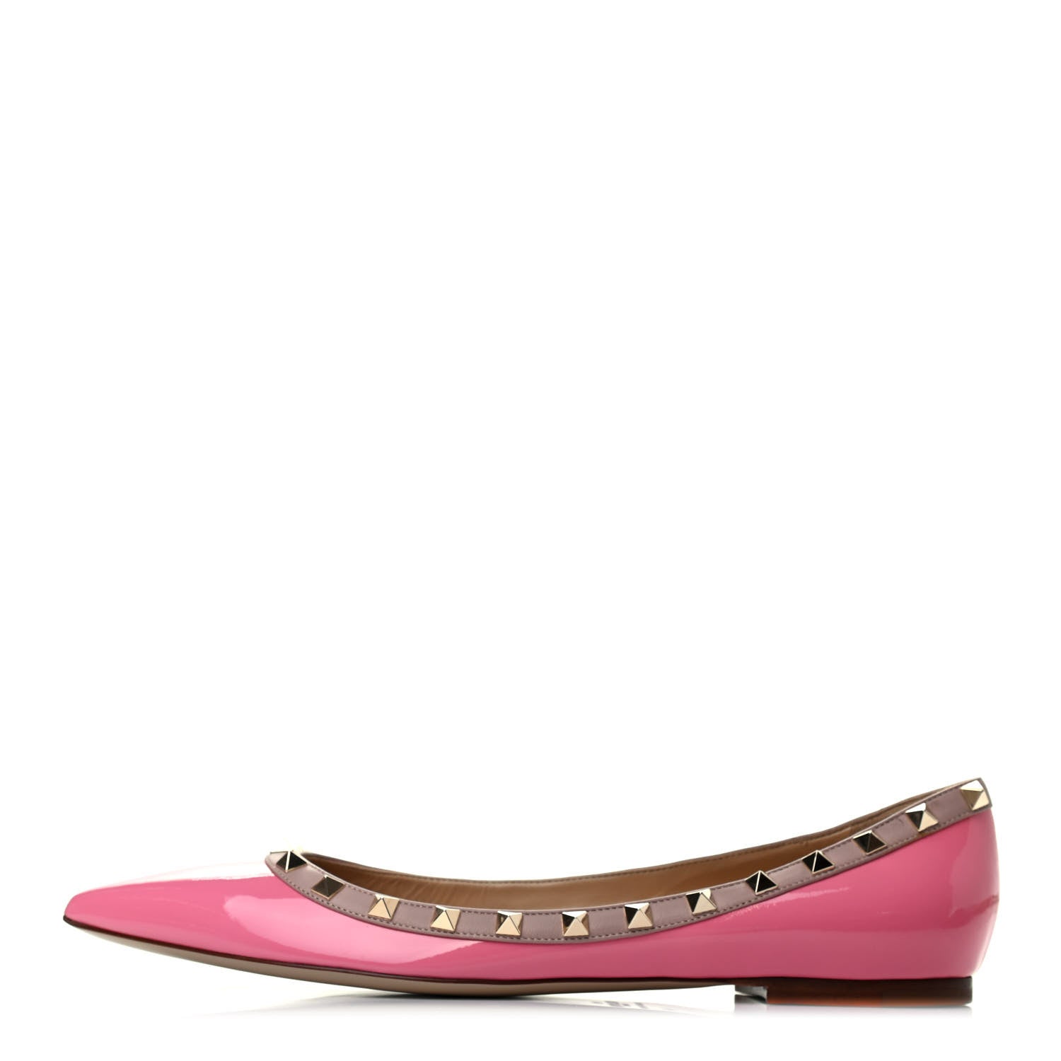 Valentino Garavani Patent Nappa Rockstud Ballerina Flats 41 Ninphea Poudre 1 of 4