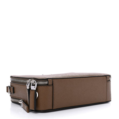 Prada Saffiano Travel Medium Brique Crossbody Bag Cannella 3 of 8