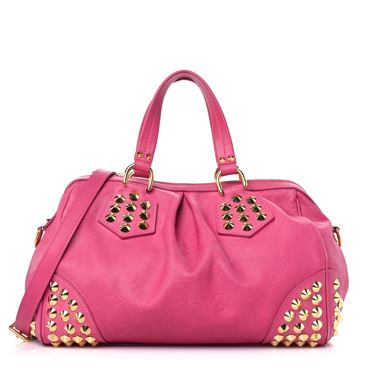Louis Vuitton Calfskin Embossed Courtney MM Fuchsia 1 of 30