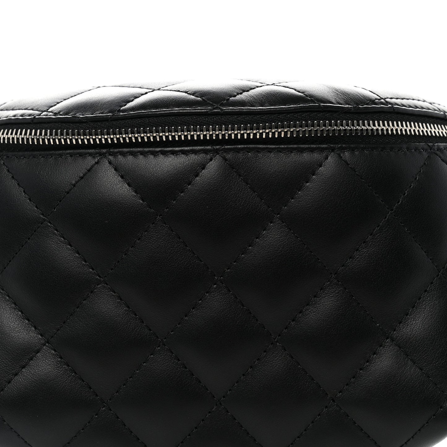 Calfskin Quilted Uniform Waist Belt Bag Black