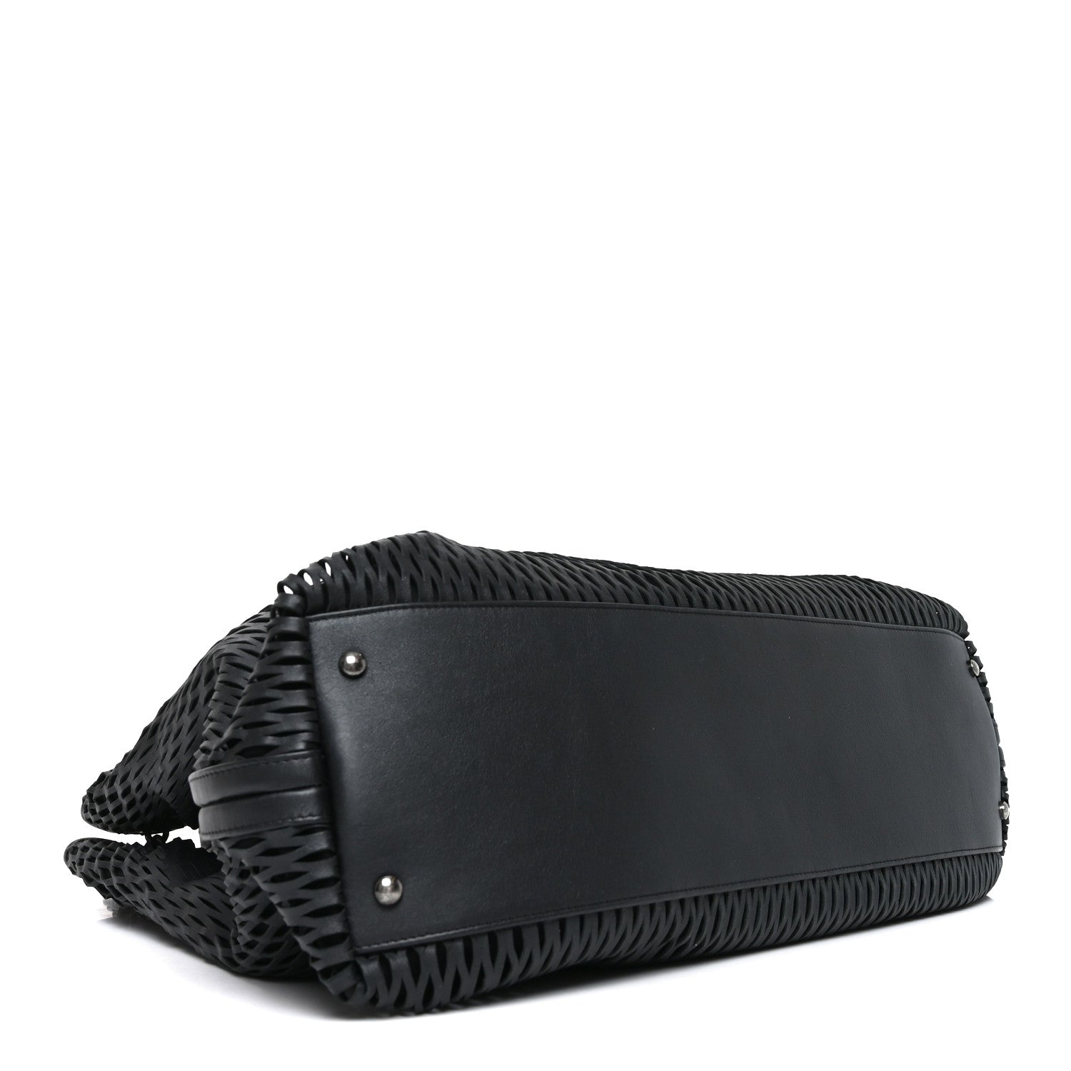 Chanel Calfskin Laser Cut Perforated CC Tote Black 4 of 10