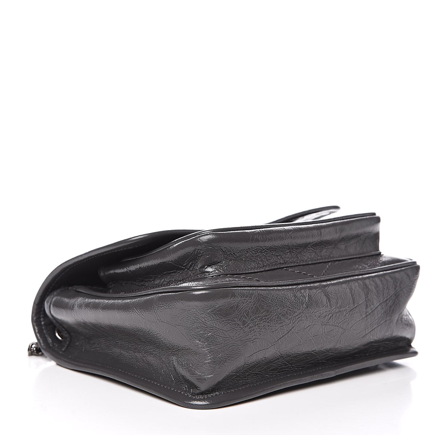 Crinkled Calfskin Matelasse Monogram Baby Niki Chain Satchel Storm