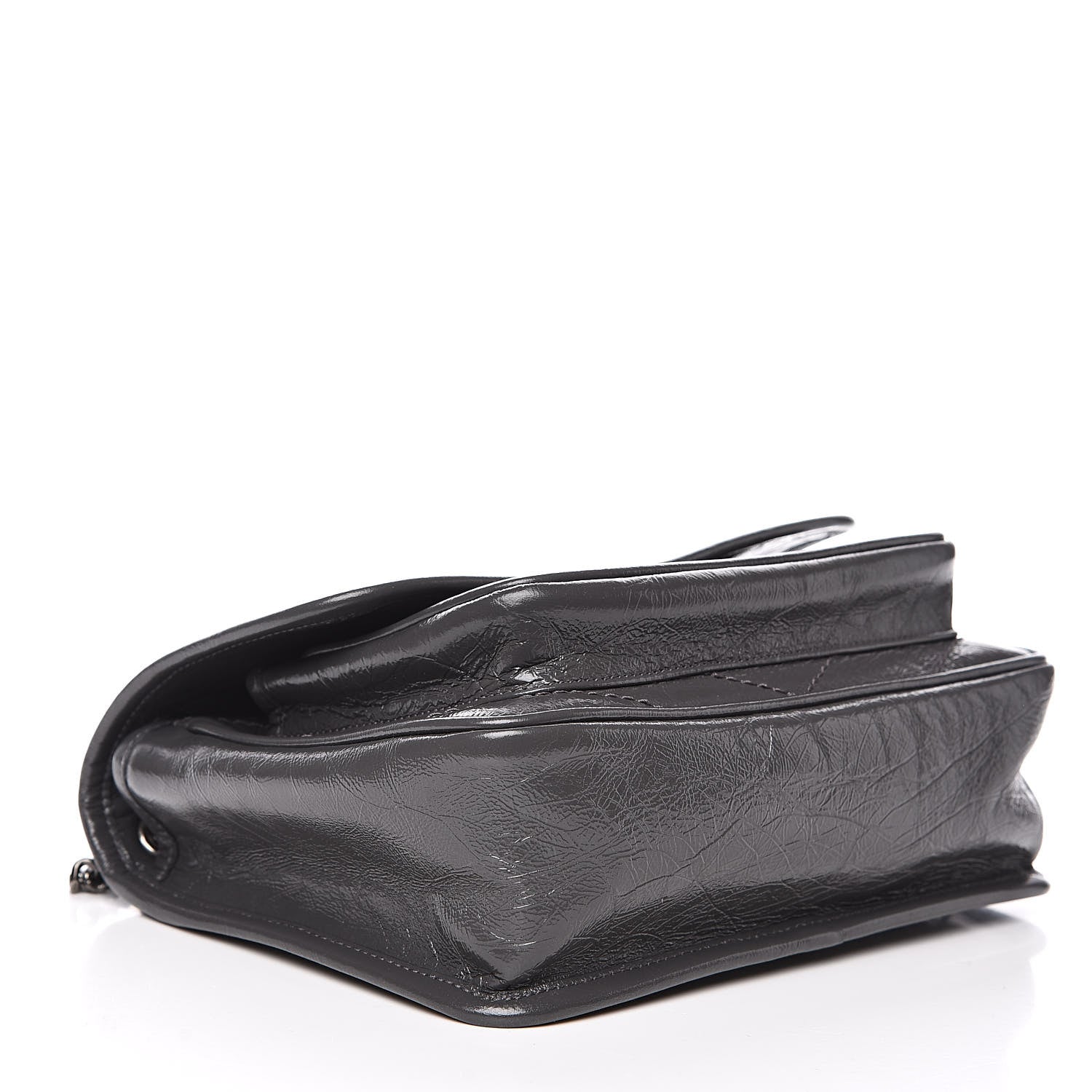 Saint Laurent Crinkled Calfskin Matelasse Monogram Baby Niki Chain Satchel Storm 4 of 10