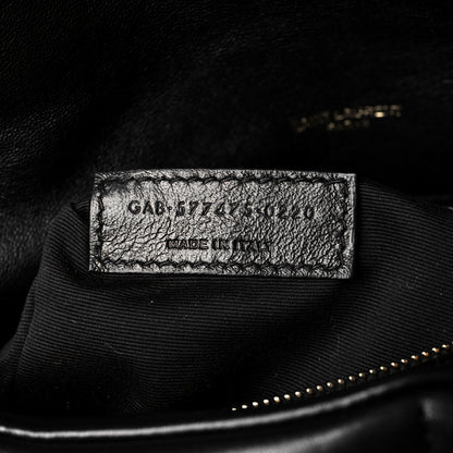 Saint Laurent Lambskin Quilted Medium Loulou Puffer Monogram Chain Satchel Black 6 of 9
