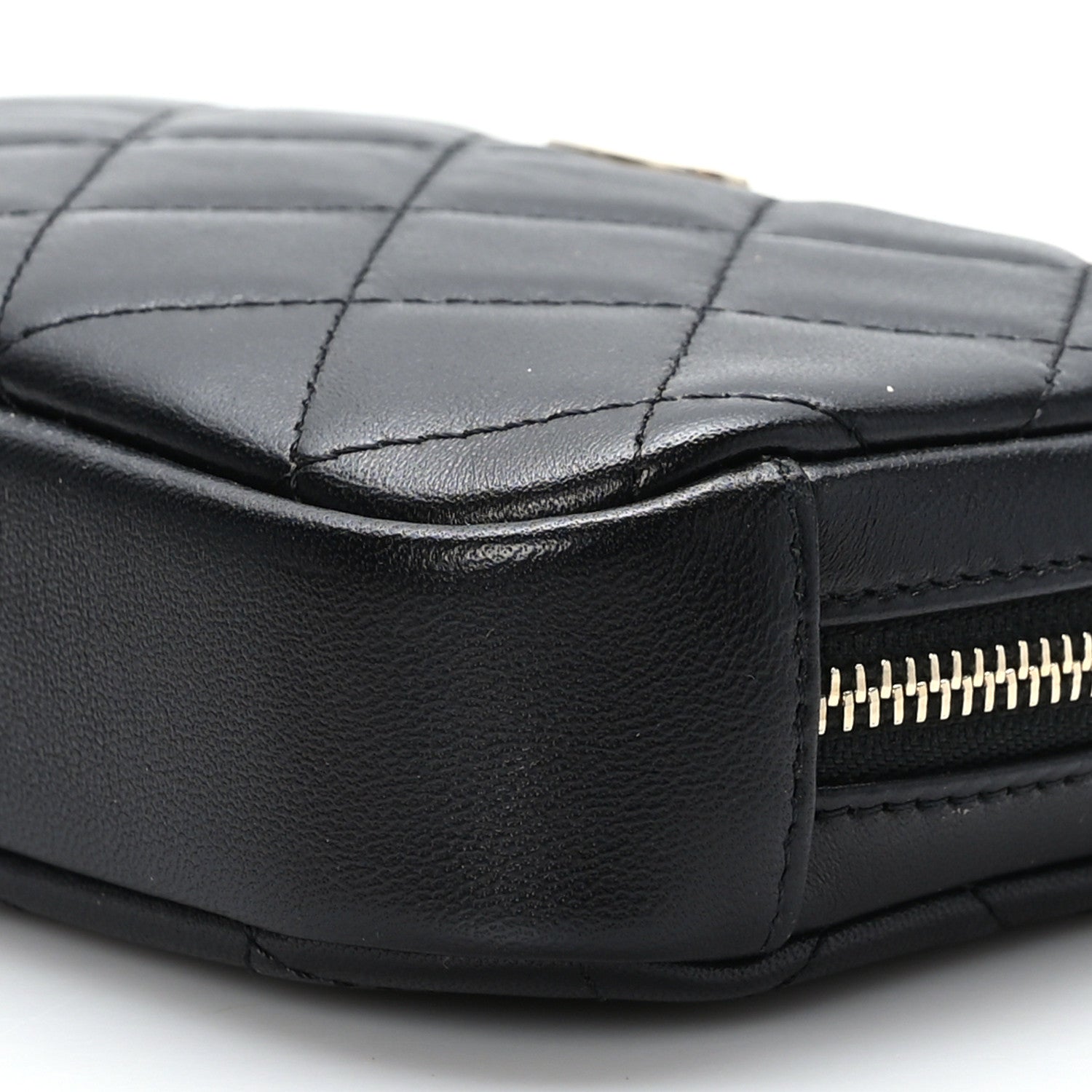 Chanel Lambskin Quilted Small Curvy Pouch Cosmetic Case Black 9 of 9