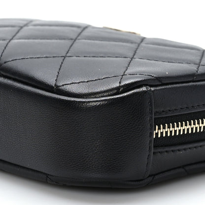 Chanel Lambskin Quilted Small Curvy Pouch Cosmetic Case Black 9 of 9