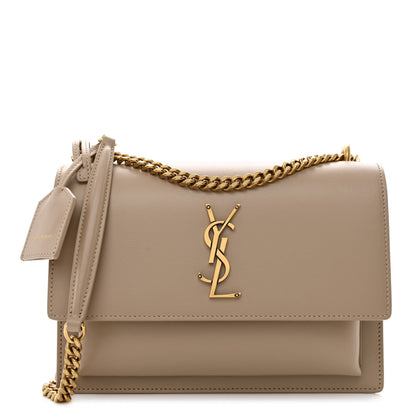Saint Laurent Calfskin Medium Monogram Sunset Dark Beige 1 of 11