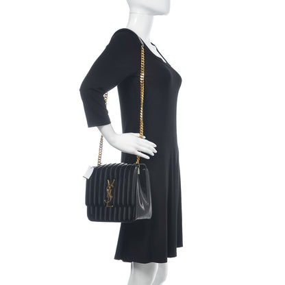 Saint Laurent Patent Matelasse Monogram Large Vicky Chain Bag Black 2 of 10