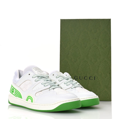 Gucci Demetra GG Supreme Monogram Womens Basket Low Top Sneakers 37.5 Great White Green 9 of 9