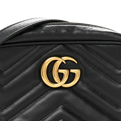 Gucci Calfskin Matelasse Mini GG Marmont Chain Shoulder Bag Black 8 of 10