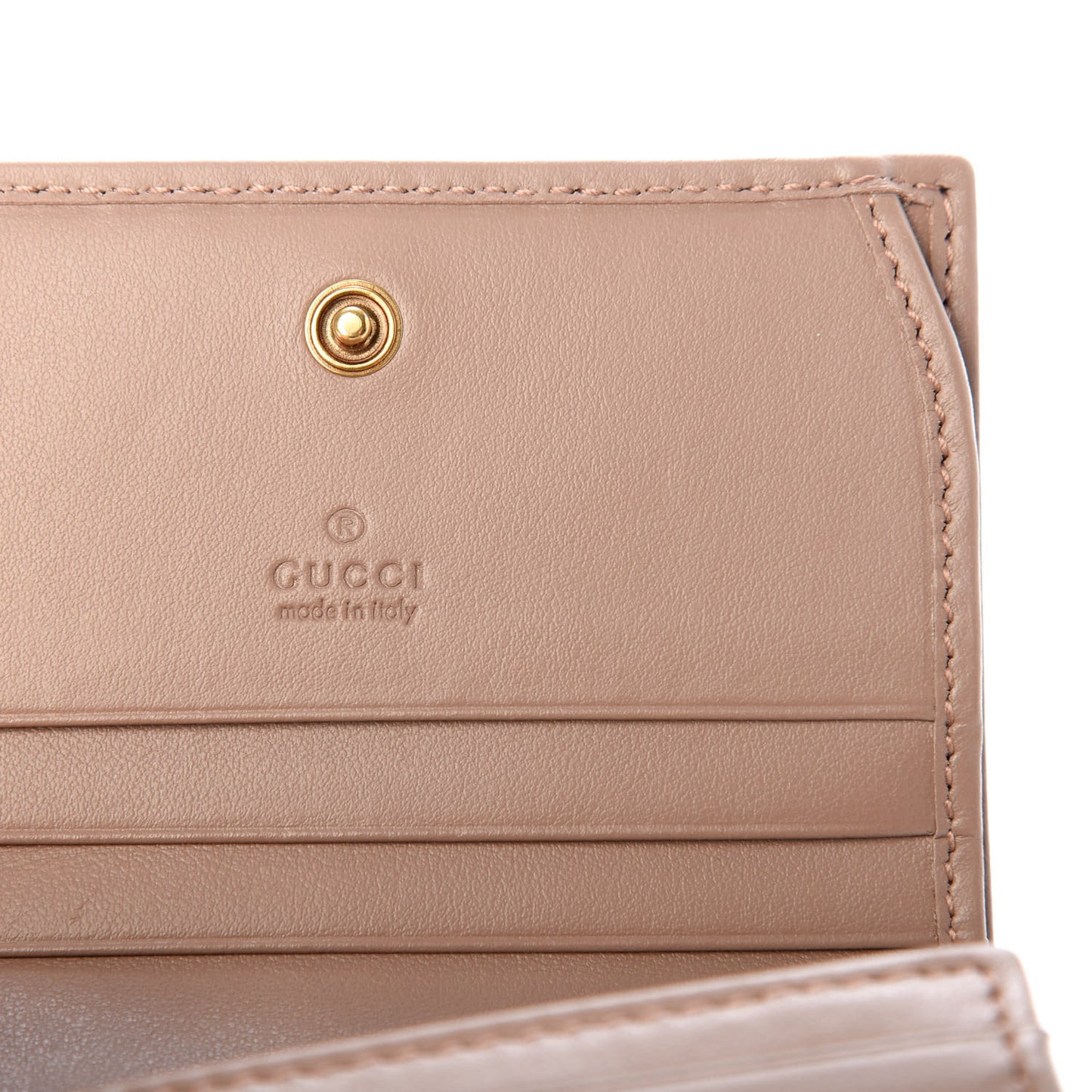 Calfskin Matelasse GG Marmont Card Case Wallet Porcelain Rose