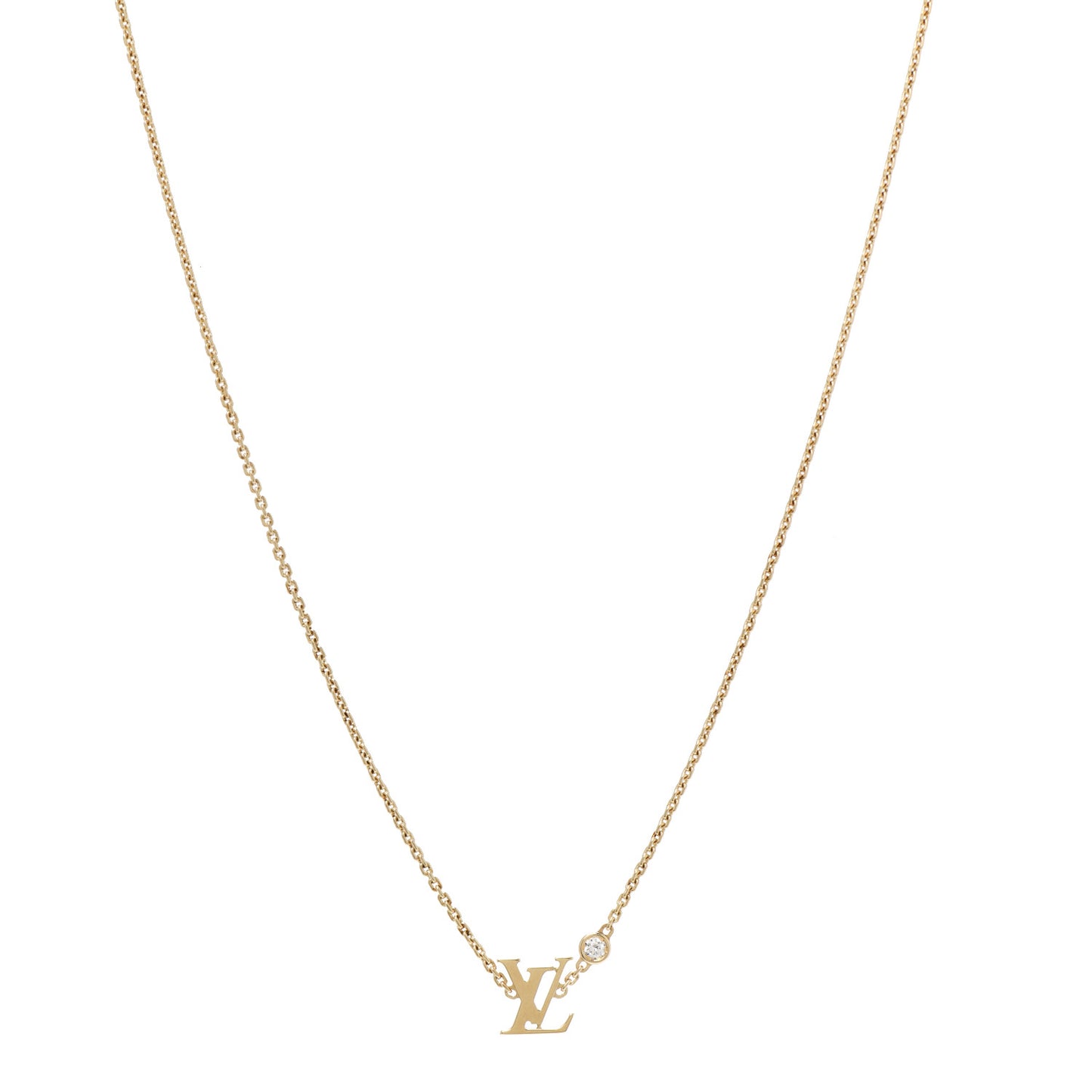 18K Yellow Gold Diamond Idylle Blossom LV Pendant Necklace