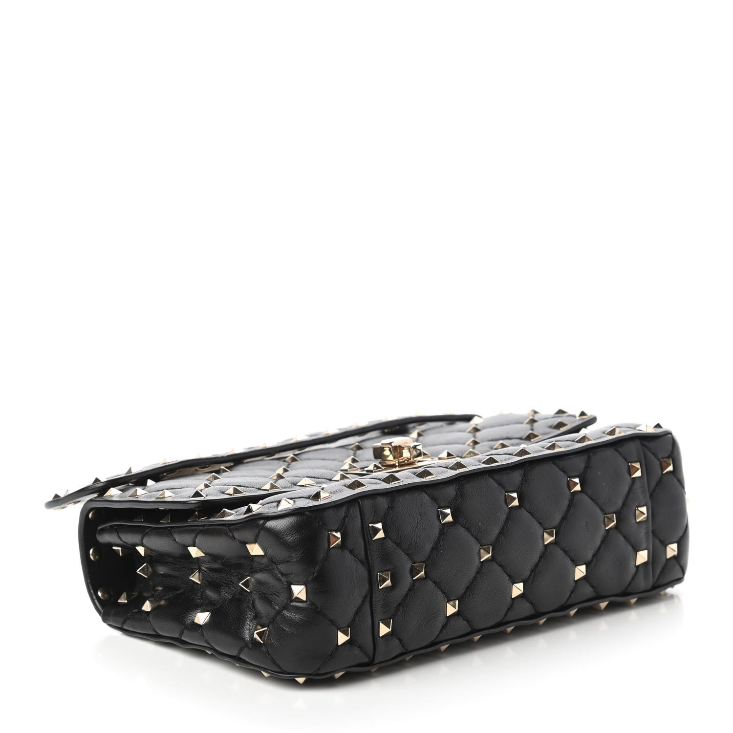 Valentino Garavani Lambskin Small Rockstud Spike Shoulder Bag Black 4 of 9