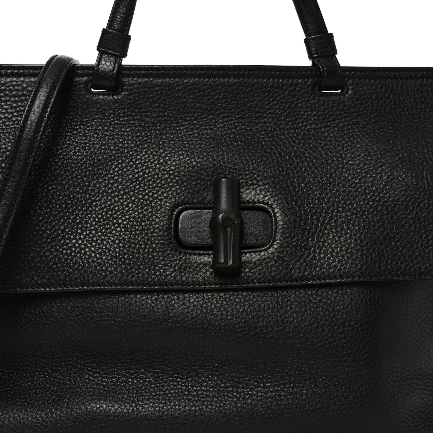 Cellarius Calfskin Large Bamboo Daily Top Handle Bag Black