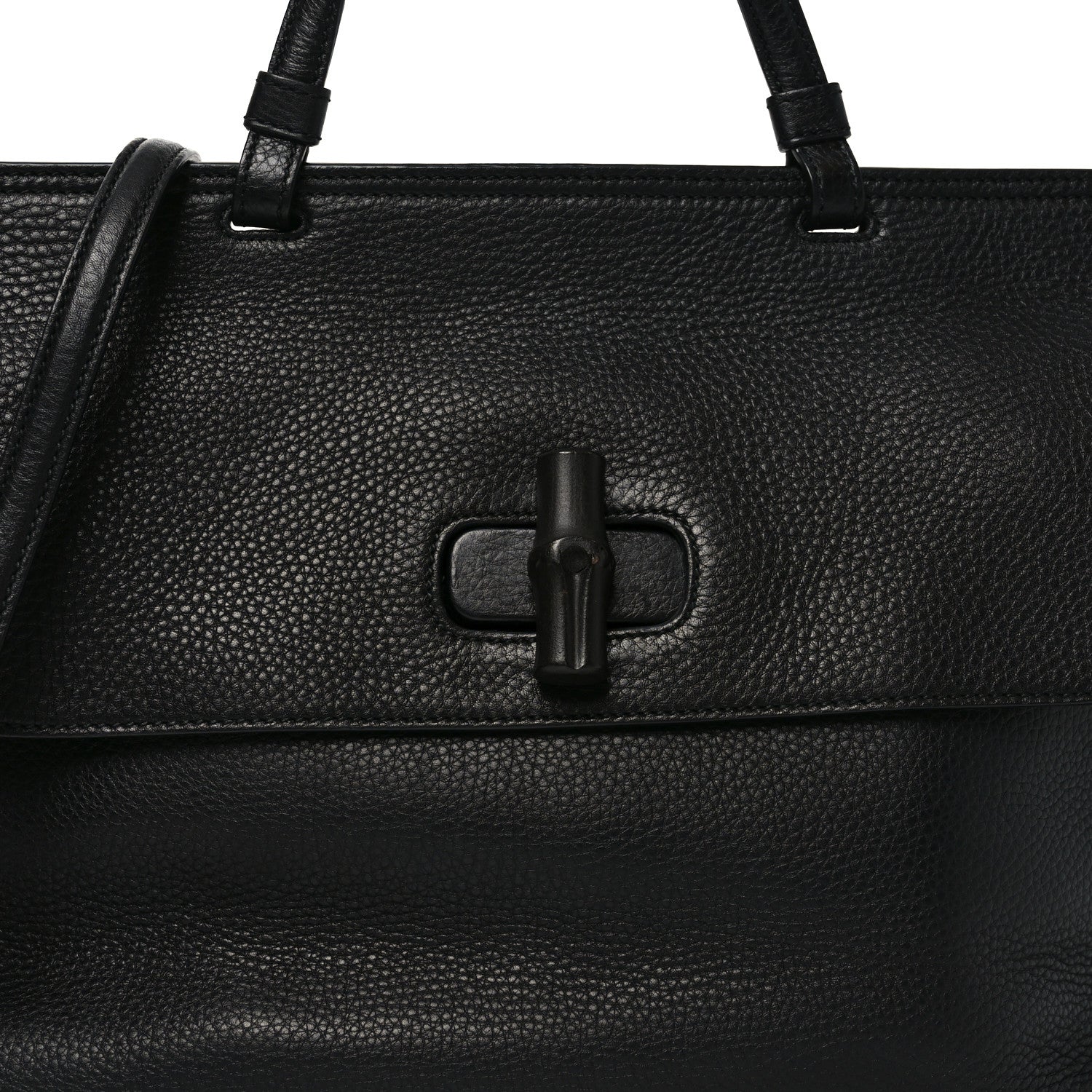 Gucci Cellarius Calfskin Large Bamboo Daily Top Handle Bag Black 7 of 9