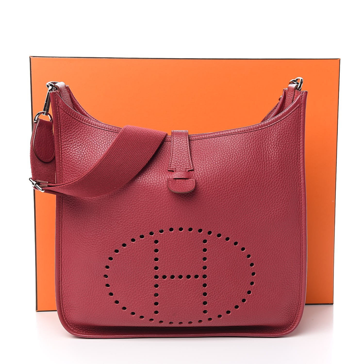 Hermes Taurillon Clemence Evelyne III GM Rubis 12 of 12