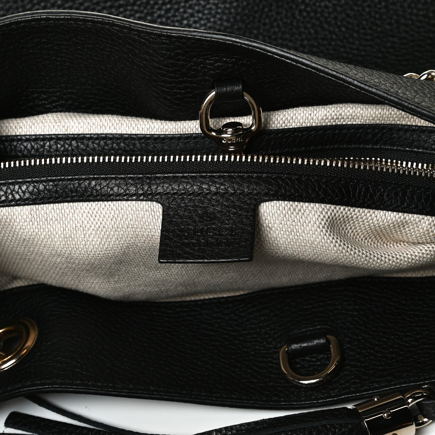 Pebbled Calfskin Medium Soho Chain Shoulder Bag Black