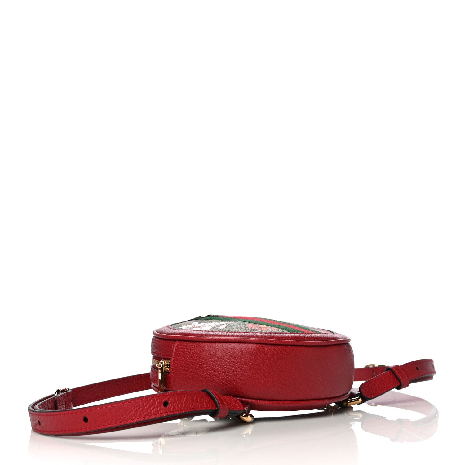 Gucci GG Supreme Monogram Web Flora Mini Ophidia Round Backpack Red 3 of 8