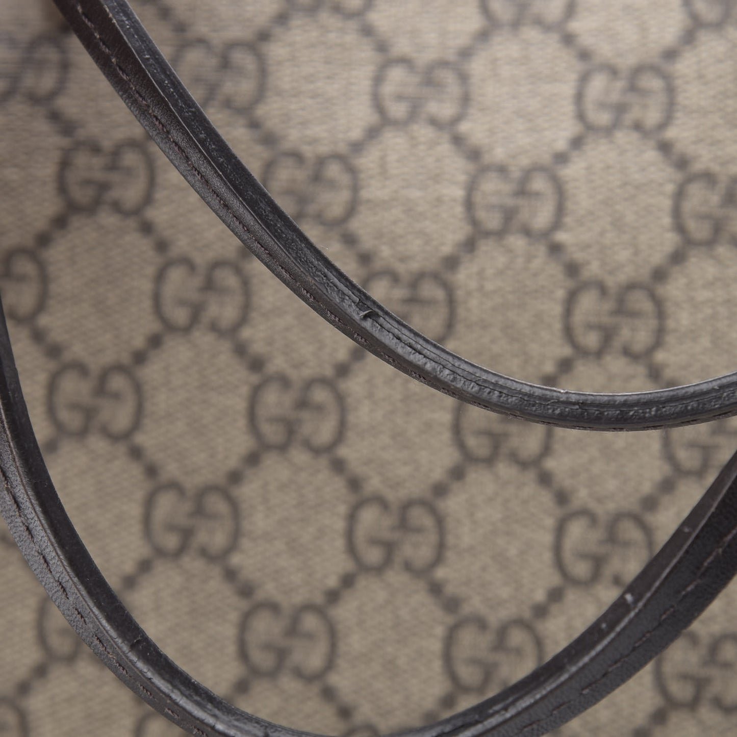 GG Supreme Monogram Medium Zippered Tote Dark Brown