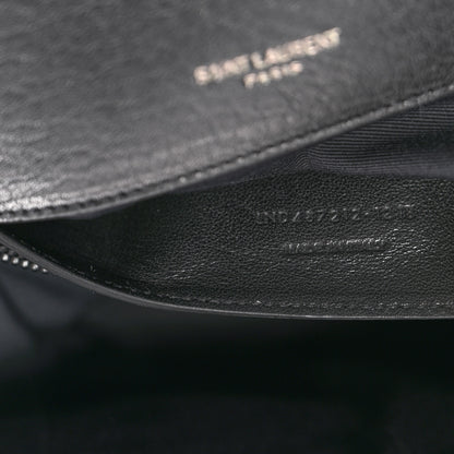Saint Laurent Sheepskin Matelasse Chevron Monogram Monochrome Large College Satchel Black 12 of 21