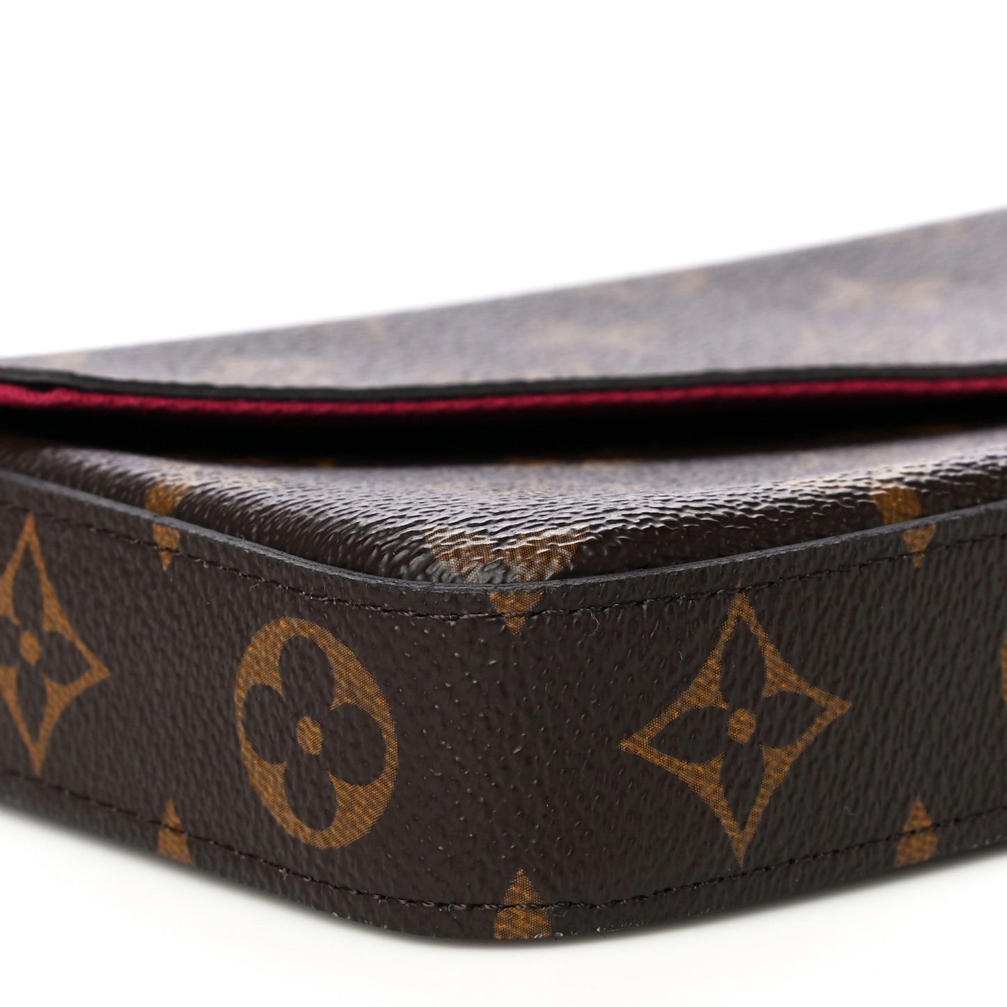 Monogram Pochette Felicie Chain Wallet Fuchsia